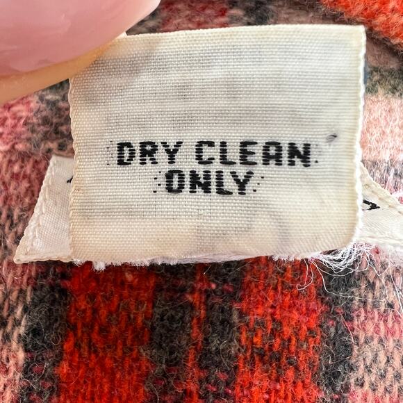 Vintage Time Less Red / Orange Plaid Wool Flannel Button-Up Shirt Long Sleeve L - Picture 7 of 7